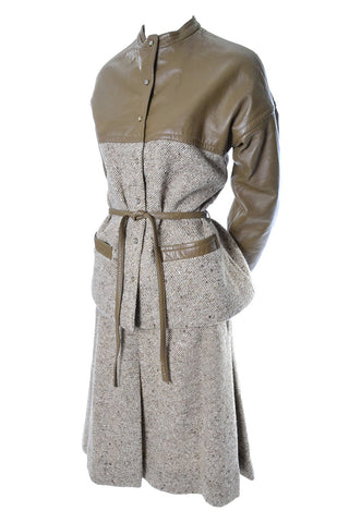 Bonnie Cashin Vintage 60s Leather Tweed Skirt Jacket Suit