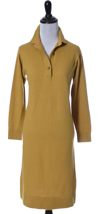 Bonnie Cashin Mustard Yellow Cashmere Vintage Dress - Dressing Vintage