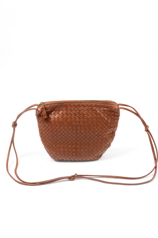 Bottega Veneta Vintage Intrecciato Brown Leather Shoulder Bag