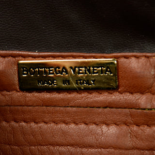 Bottega Veneta Vintage Intrecciato Brown Leather Shoulder Bag made in Italy