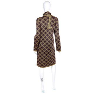 1990s YSL mens caftan and matching plaid scarf