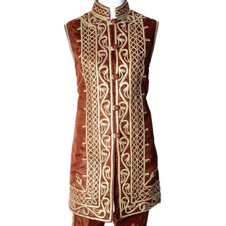 Beautiful gold embroidery design on a 1960's vintage Pashun waistcoat