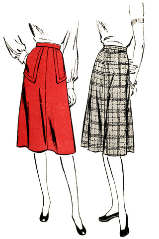 1940s Butterick 3801 Vintage Skirt Sewing Pattern