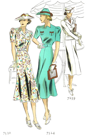 1937 Vintage Butterick 7239 Womens Skirt Suit Sewing Pattern