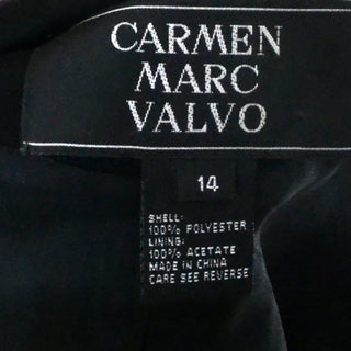 Carmen Marc Valvo Vintage Dress 1990s 14