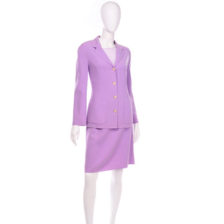 Celine Purple Skirt Suit with Blazer and top