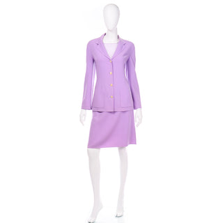 Celine Purple Skirt Suit With sheer top