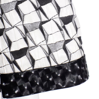 Chanel 2015 Resort Collection Dubai Runway Black & White Abstract Graphic Print Jacket