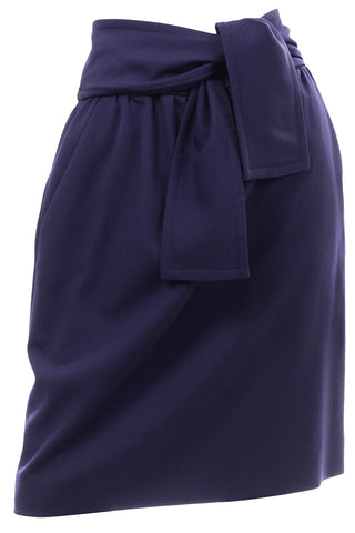 Chloe Navy Blue Wool Skirt
