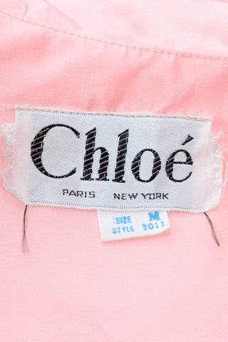 Vintage Chloe Pink Taffeta Hostess Robe With Lace Collar