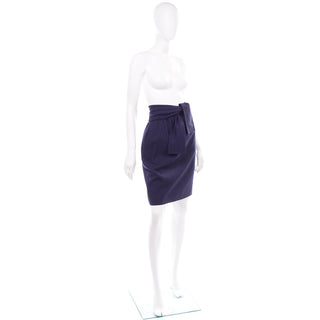 Chloe Navy Blue Wool Skirt vintage
