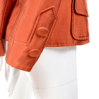 Christian Lacroix Paris Vintage Orange Jacket w/ Front Pockets