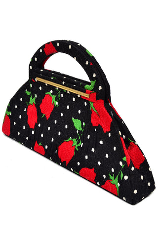 Christian Lacroix 1980s Handbag Red Flowers & Dots