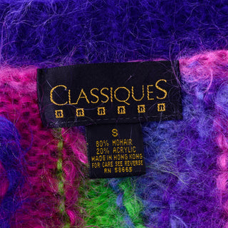 1980s Classiques Oversized Abstract Colorful Mohair Sweater