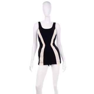 1950s Black and White Cole One Piece Swimsuit