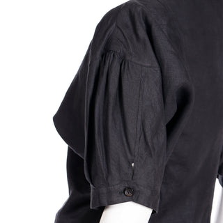 1989 Comme des Garcons 2 pc Black Linen Jacket & Pants Outfit Documented