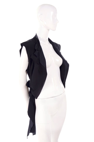 Comme des Garcons black open front vest made in Japan