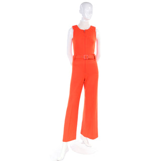 Vintage Courreges 1970's Knit orange jumpsuit and top