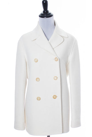 Vintage White Wool Celine Coat Medium - Dressing Vintage