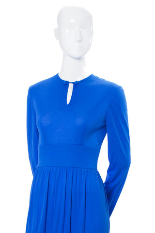 1960s Emilio Pucci Bright Blue Silk Jersey Vintage Dress - Dressing Vintage