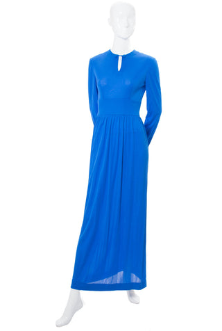 1960s Emilio Pucci Bright Blue Silk Jersey Vintage Dress - Dressing Vintage