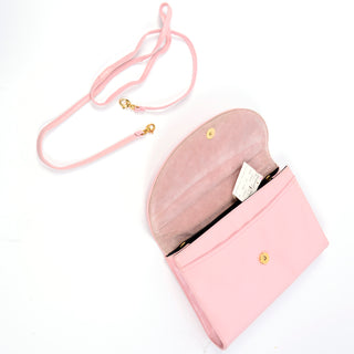 Deadstock Pink Leather Envelope Clutch handbag or Shoulder Bag NWT