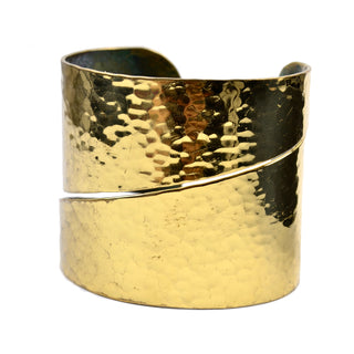 1970's Brass textured cuff bracelet