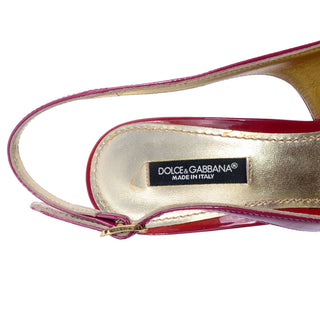 Dolce & Gabbana Shoes Magenta Pink Patent Leather Slingback Heels Shoes