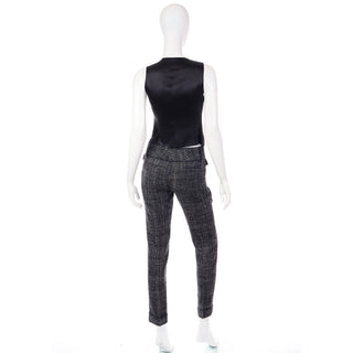 2000s Dolce & Gabbana 3 pc Black Tweed Jacket Vest & Trousers Suit S