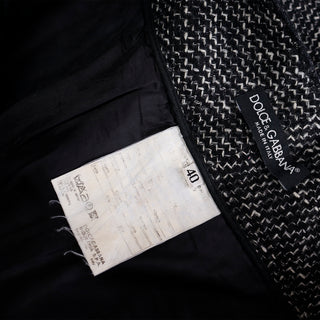 2000s Dolce & Gabbana 3 pc Black Tweed Jacket Vest & Trousers Suit 40