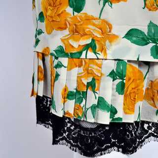 Vintage Dolce & Gabbana Dress Silk Print with Lace
