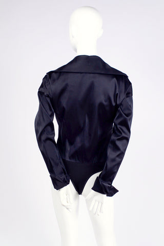 Black silk blouse bodysuit 1990s