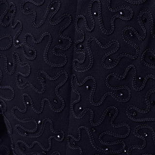 Donna Karan Embroidered Beaded Black Jacket Blazer Evening Vintage