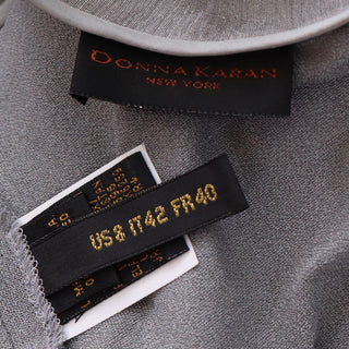 1990s Donna Karan Deadstock Grey Silk Chiffon One Shoulder Evening Dress 8
