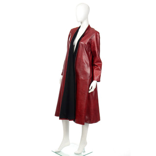 Vintage Long Leather Coat by Donna Karan