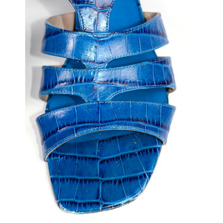 Blue Alligator Leather Dries Van Noten Sandals w box sz 37
