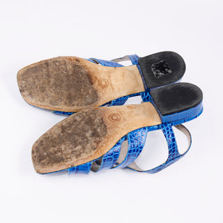 Blue Alligator Leather Dries Van Noten Sandals Sz 37 made in Italy