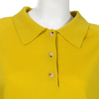 Dries Van Noten Chartreuse Green Short Sleeve Sweater Top size Medium