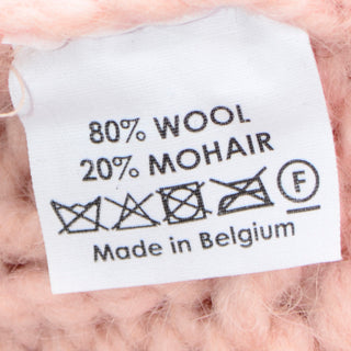 Dries Van Noten Pink Mohair Wool Cropped Sweater with Sequins made in Belgium