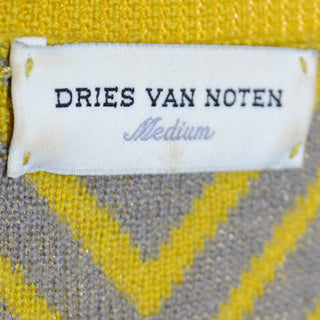 Dries Van Noten Lime Green & Gray Abstract Print Sweater
