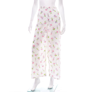 1960s Elaine Sklar Novelty Parasol Print Vintage Pajama Set