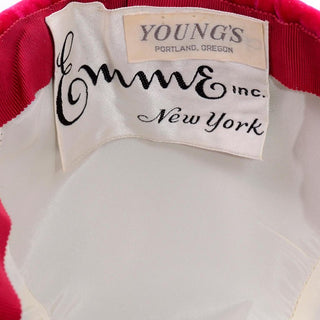 1960's Emme New York Raspberry Velvet Riding Cap at Dressing Vintage