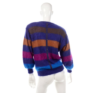 80s Escada Margaretha Ley Vintage Striped Mohair Sweater