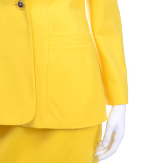 Vintage Escada Bright Yellow Skirt & Jacket Suit excellent