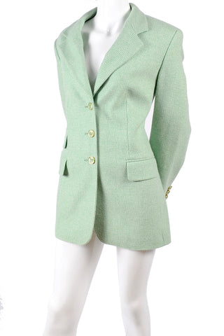 Escada Jacket Margaretha Ley Mint Green Fine Cashmere Vintage Blazer  Jacket