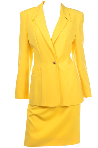 Vintage Escada Bright Yellow Skirt & Jacket Suit
