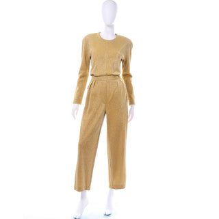 Margaretha Ley Escada Gold Lurex Vintage Jumpsuit
