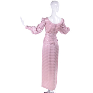 1970s Extevez vintage pink long evening gown