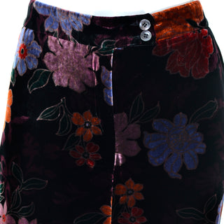 Etro velvet floral high waist pants rich colors