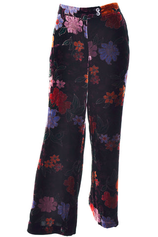 Etro velvet floral high waist pants